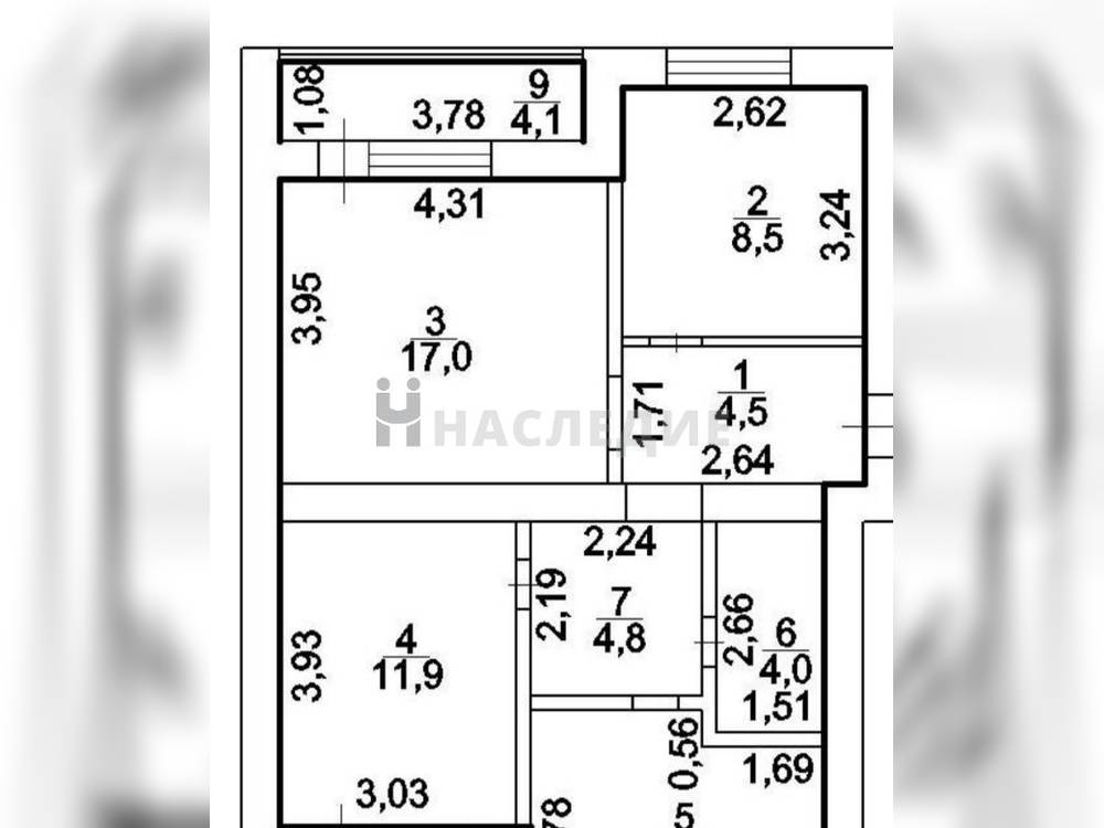 3-комнатная квартира, 61.5 м2 1/5 этаж, Микрорайон «Кирпичного завода», ул. Украинская - фото 8