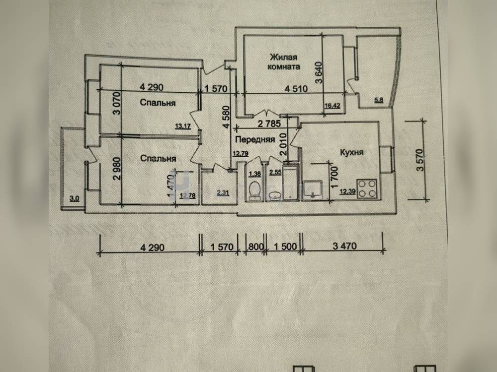 3-комнатная квартира, 82.5 м2 4/6 этаж, Сармат, ул. Ященко - фото 3