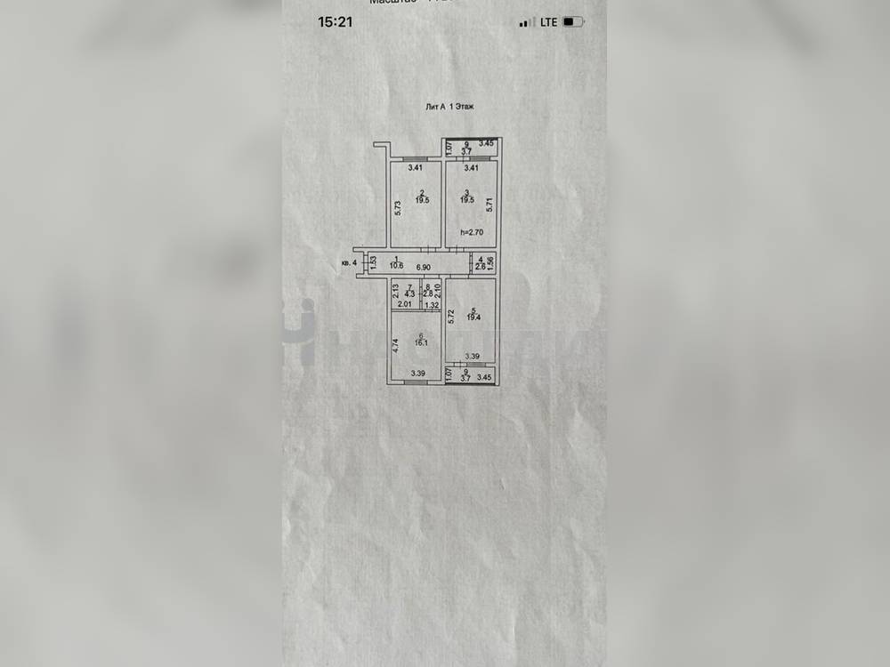 3-комнатная квартира, 94.8 м2 1/3 этаж, Сармат, пер. Рощинский - фото 10